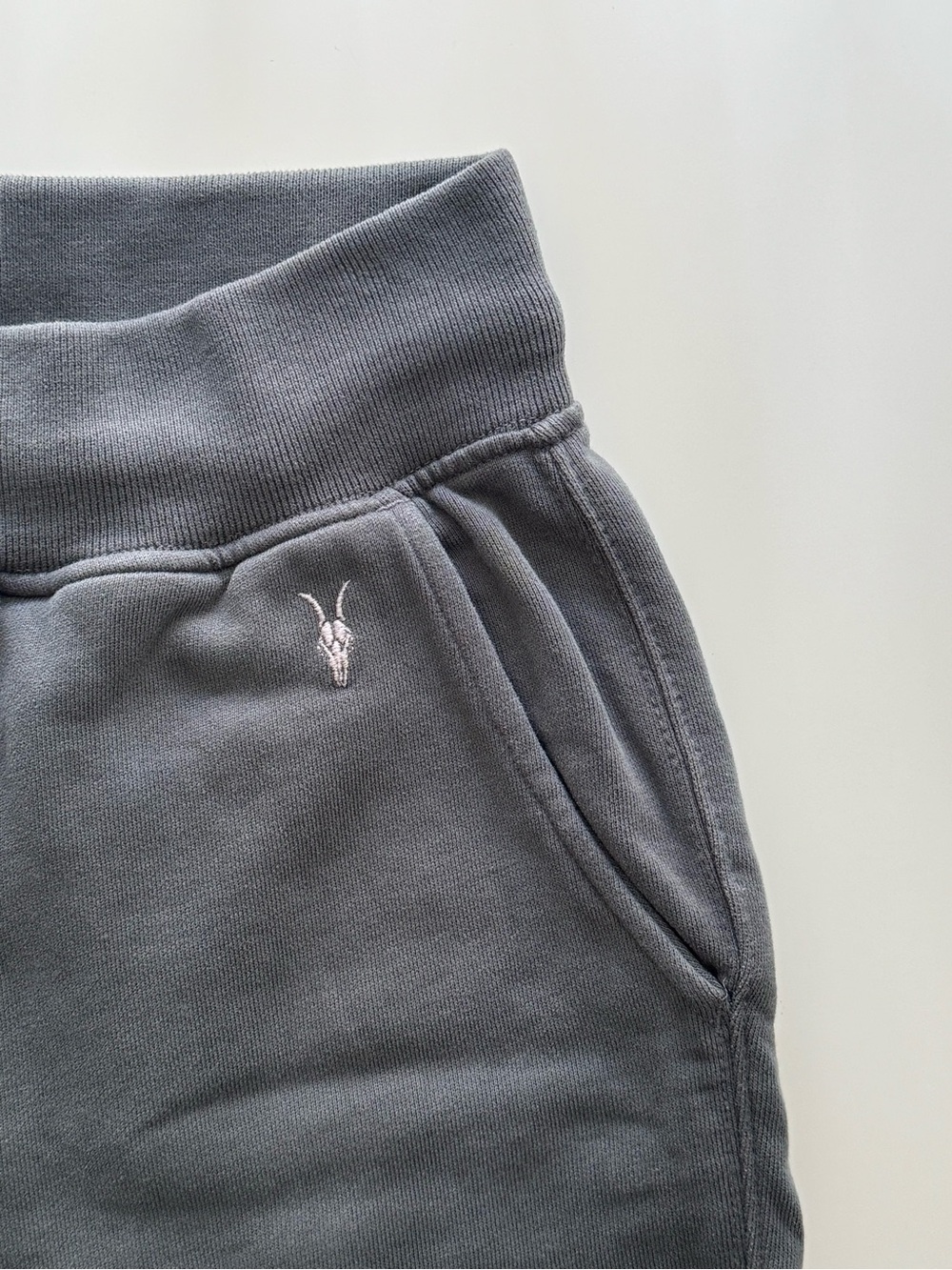AllSaints Gray Men's Sweatpants with Embroidered Ram Logo